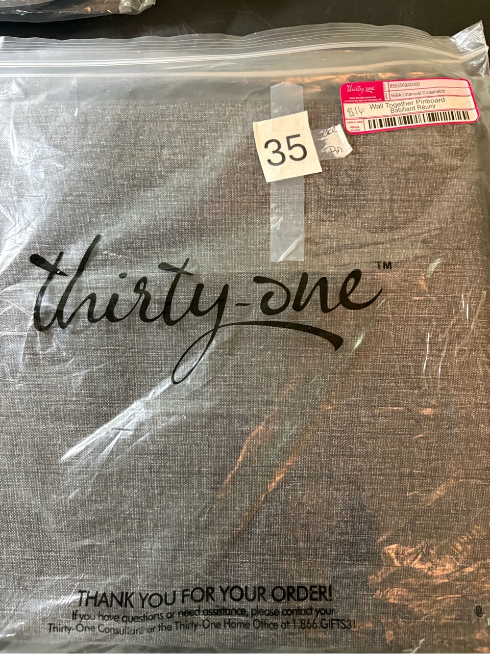thirty-one Charcoal Crosshatch Wall Together Pinboard